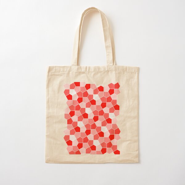 Cairo Pentagonal Tiles Red Cotton Tote Bag