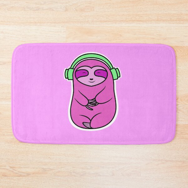 Item preview, Happy Pink Sloth Listening to Music designed and sold by SubtleSplit.