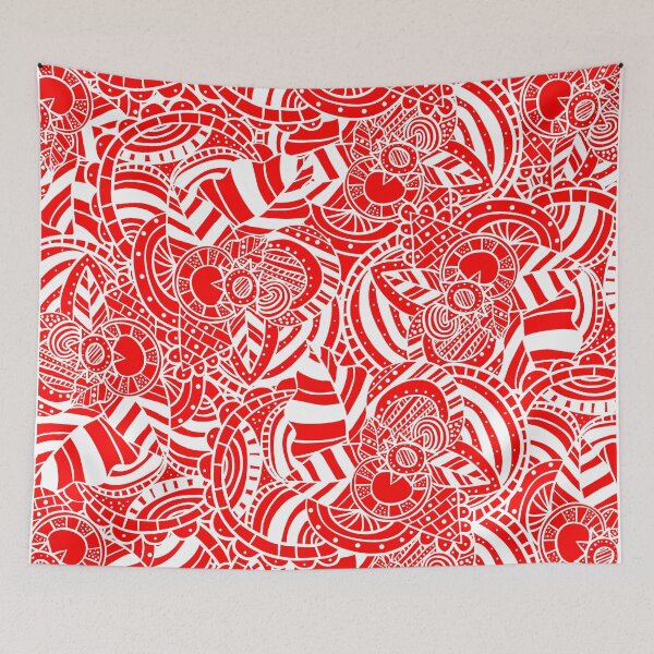 Item preview, Red/white muddled floral designed and sold by Randoprint.