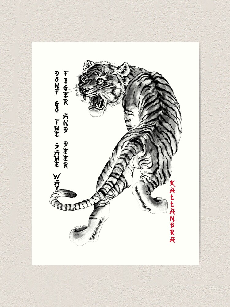 Tigre Blanc Style Dessin Animé Style Oriental Japonais Ou Chinois
