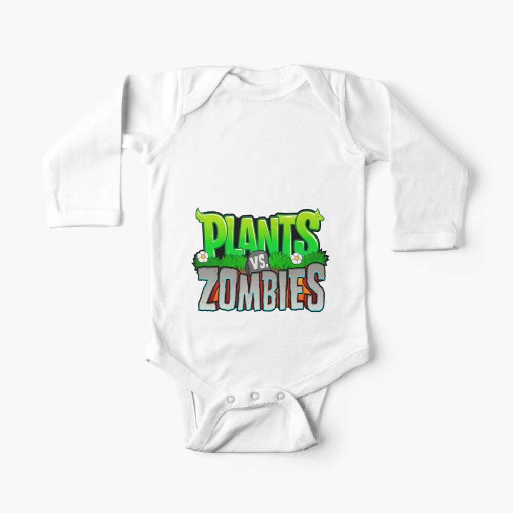 Plants Vs Zombies Logo Hd Baby One Piece By Disenyosbubble Redbubble - roblox logo remastered baby one piece