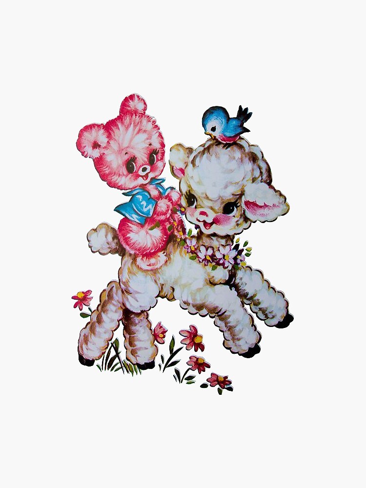 vintage cottagecore lamb sticker sticker by chachels