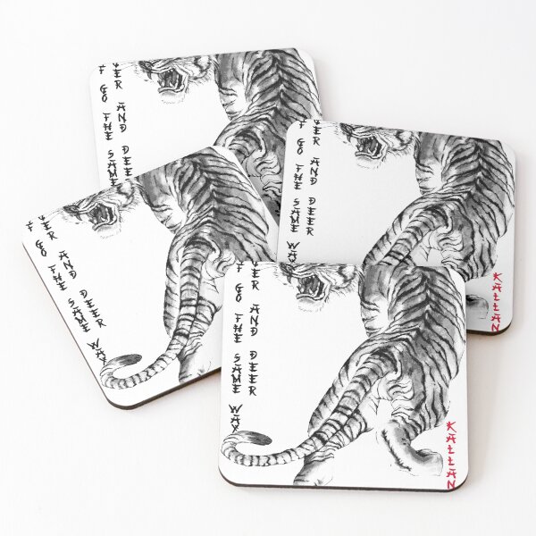 Item preview, Chinese ink drawing - tiger in black and white designed and sold by Kallandra.
