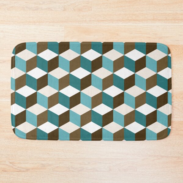 Item preview, Cubes Ptn Teals Browns Cream & White designed and sold by NataliePaskell.