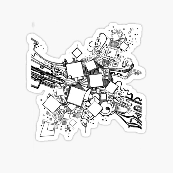 Number One Box - Sketch Pen & Ink Illustration Art Sticker