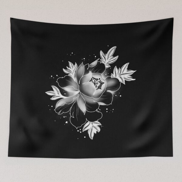 Item preview, Tatuaje neotradicional de peonías inspirado designed and sold by Blacklinesw9.