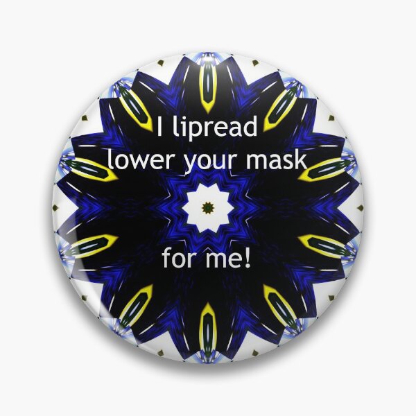 Item preview,  Blue Yellow Patterned Reusable Cloth Face Mask for Deaf People by Jenny Meehan designed and sold by Jenny Meehan Art Prints and Patterns  .