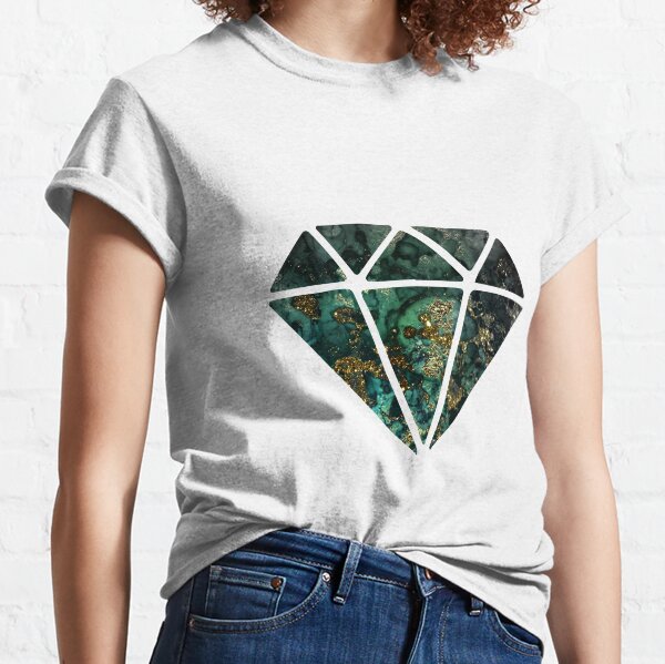 Gold Indigo Malachite Marble Classic T-Shirt
