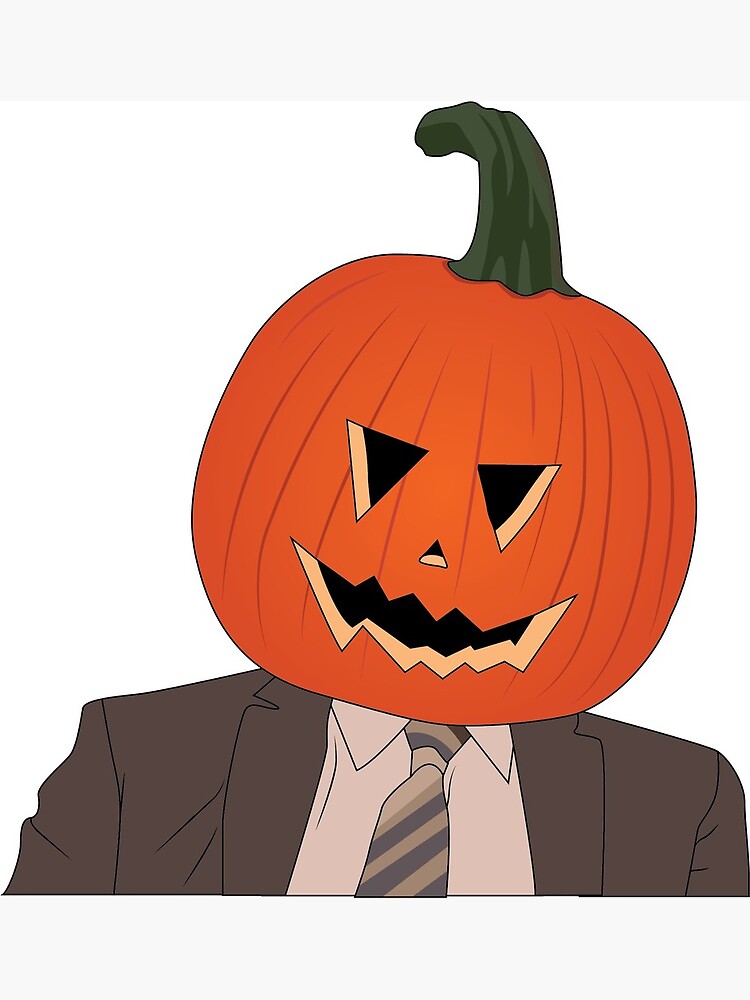 dwight-pumpkin-head-art-print-by-sabgray-redbubble