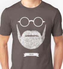 Camiseta unisex Barbas con gafas - Sigmund Freud en blanco