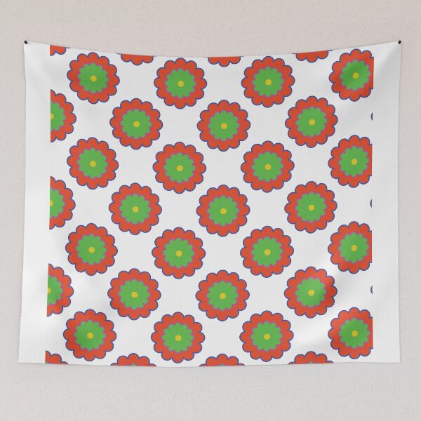 Item preview, Blue Red Green Yellow Flower Like Pattern Design designed and sold by MimsTees.