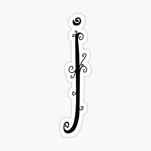 Monogramme lettre I, alphabet Sticker