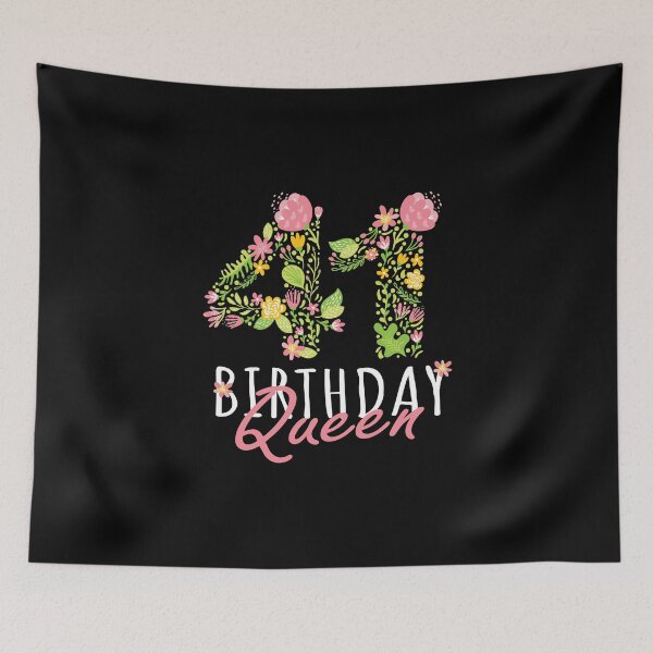 Item preview, 41st Birthday Queen 41 Years Old Woman Floral B-day Theme design designed and sold by Grabitees.