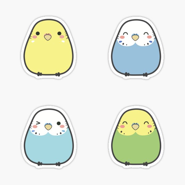 Budgie Sticker blue/green/yellow Color Option Cute Bird Stickers, Parakeet  Sticker, Kawaii Stickers 