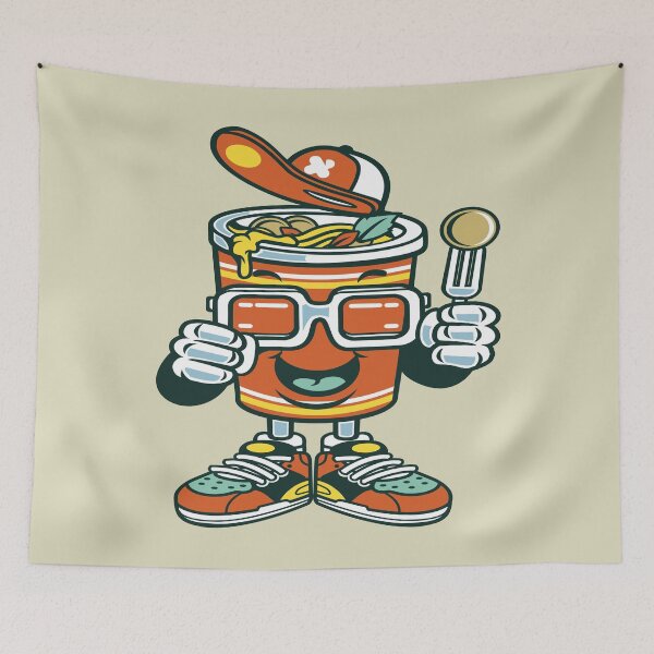 Item preview, Dibujo animado de taza de fideos designed and sold by cartoonbug.