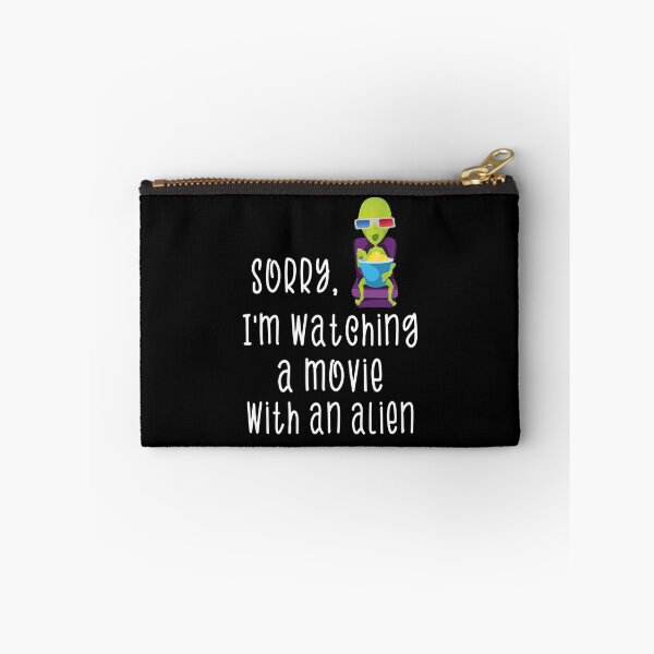 Item preview, Sorry I'm Watching A Movie With An Alien Funny Alien In 3d Glasses Eating Popcorn designed and sold by FunnySunny T-Shirts.