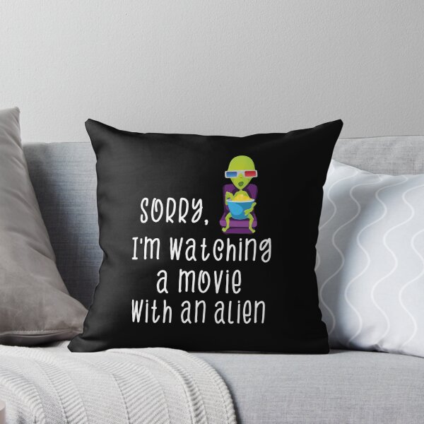 Item preview, Sorry I'm Watching A Movie With An Alien Funny Alien In 3d Glasses Eating Popcorn designed and sold by FunnySunny T-Shirts.