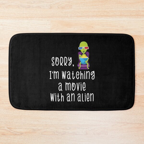 Item preview, Sorry I'm Watching A Movie With An Alien Funny Alien In 3d Glasses Eating Popcorn designed and sold by FunnySunny T-Shirts.