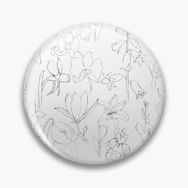 Item preview, dibujo de tinta de colección de flores designed and sold by SelenePaintings .