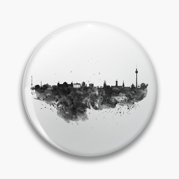 Item preview, Black and white Berlin watercolor skyline designed and sold by caracatita75.