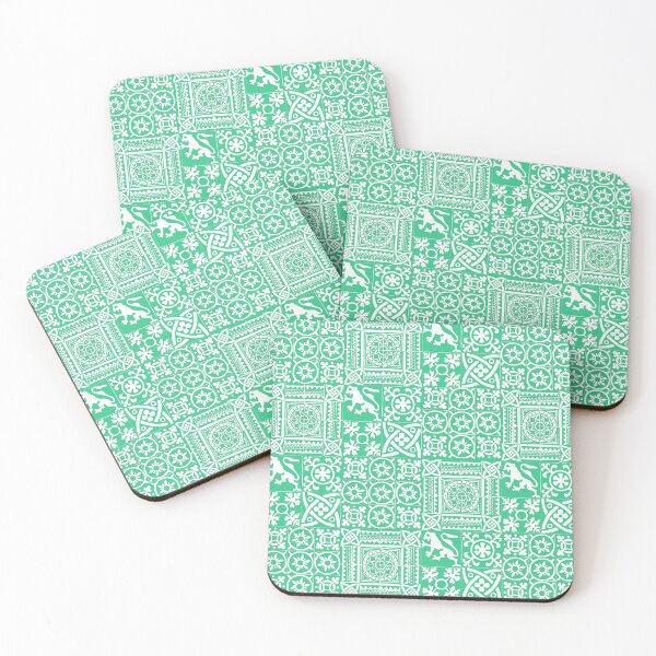 Item preview, Mediaeval Tiles Pattern on Green designed and sold by MarbleCloud.
