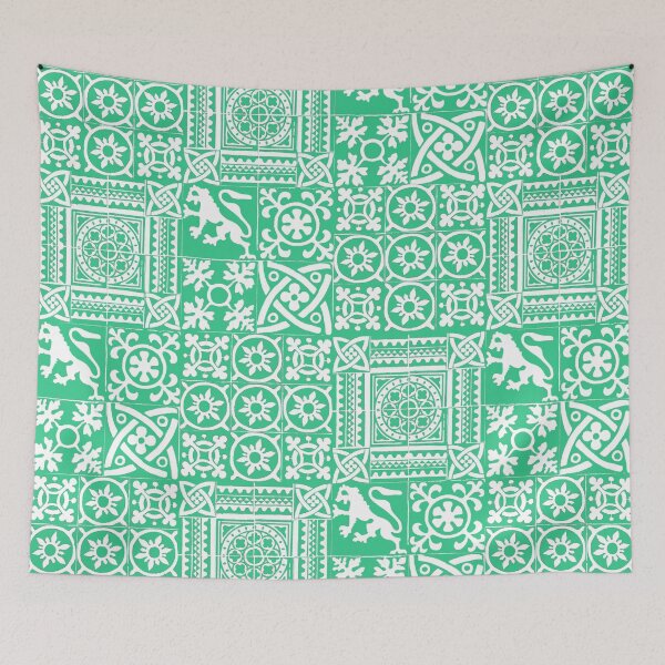 Item preview, Mediaeval Tiles Pattern on Green designed and sold by MarbleCloud.