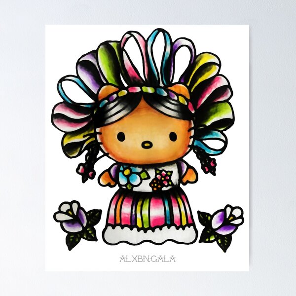 MEXICO FLAG-HELLO KITTY- STICKER DECAL,HELLO KITTY MEXICANA