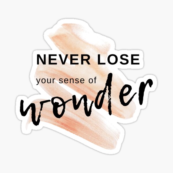Never Lose Your Sense of Wonder Watercolor Motivational Quote Sticker