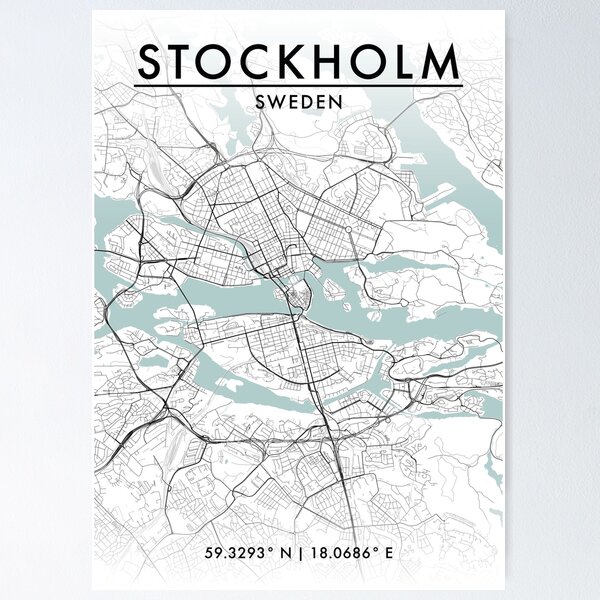 Artikel-Vorschau von Stockholmer Stadtplan, designt und verkauft von JLCDesign.