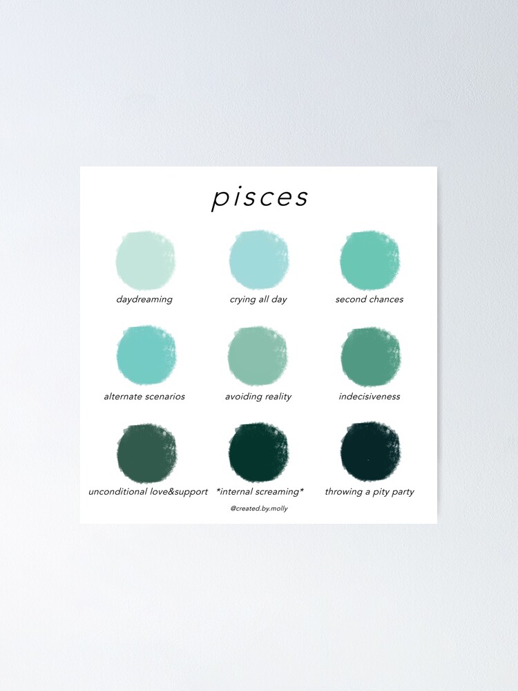 "Pisces Color Chart" Poster for Sale by createdbymolly Redbubble