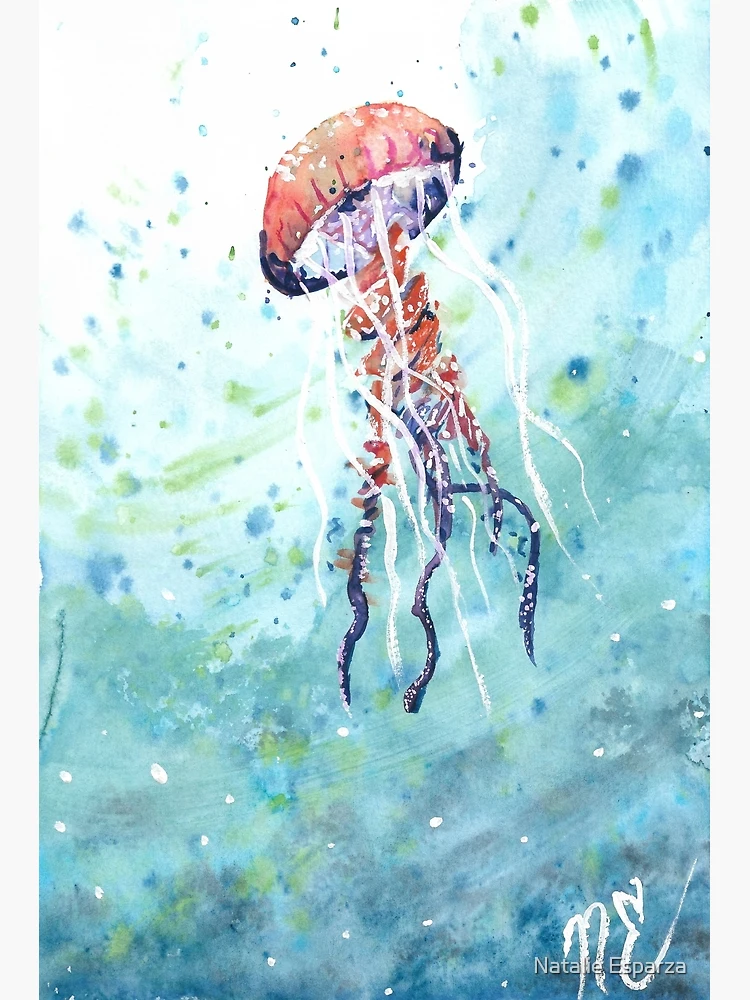 A watercolor painting of a crystal beautiful jellyfish – Most Incredible Art