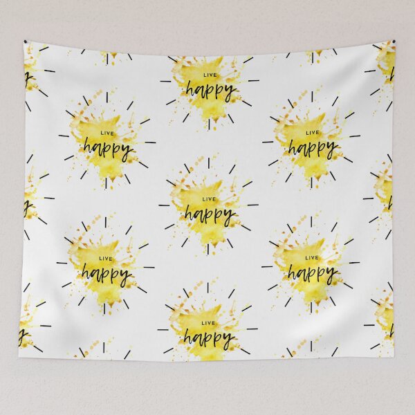 Item preview, Live Happy Intentional Living Watercolor Inspirational Quote designed and sold by ArianaDagan.