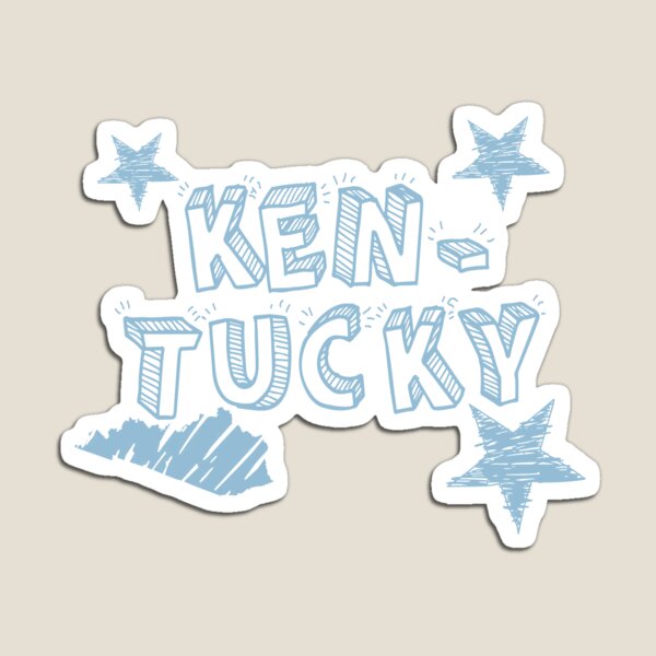 Kentucky with State, Stars and Stripes Magnet
