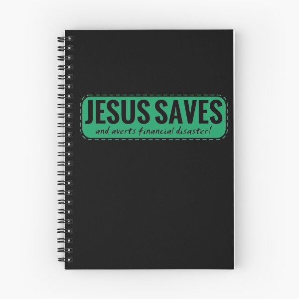 Item preview, Jesus Saves (and averts financial disaster!) designed and sold by parable.