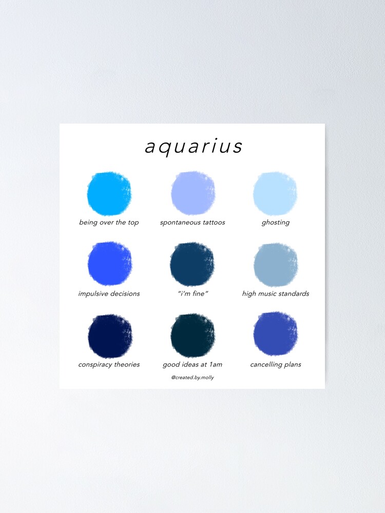 "Aquarius Color Chart" Poster by createdbymolly Redbubble