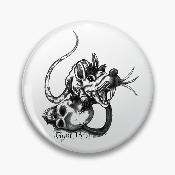 Item preview, Gym Rat with Kettlebell Skull ( Black and White) designed and sold by VickyGood.