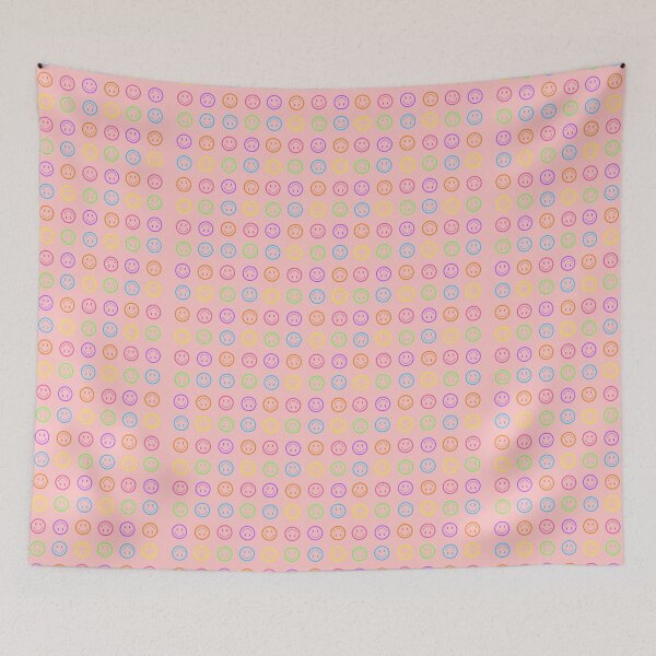 Item preview, Rainbow smiley face pattern designed and sold by hanameda.