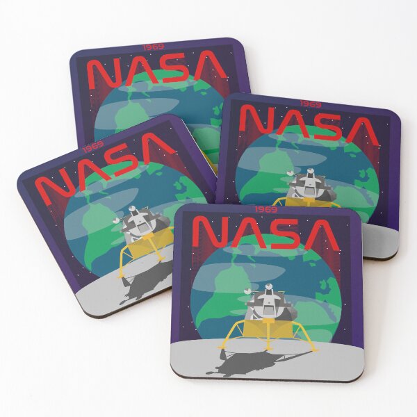 Item preview, NASA Moon Landing Square designed and sold by BucketBear.