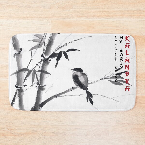 Item preview, Chinese ink painting - little bird on bamboo branch designed and sold by Kallandra.