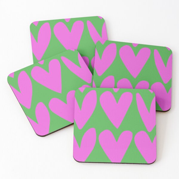 Item preview, green and pink hearts designed and sold by cwalter.
