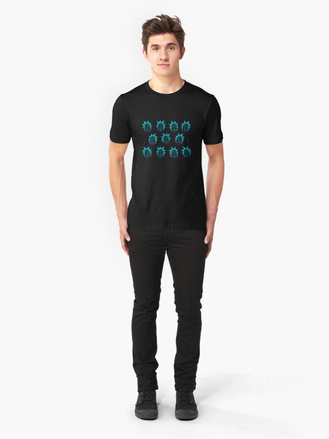 Alternate view of 50 shades of rick pattern Slim Fit T-Shirt