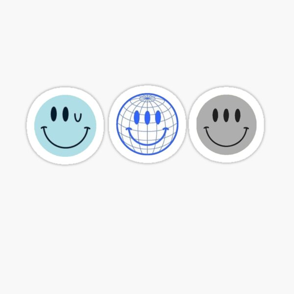 trending smiley face glossier sticker pack Sticker