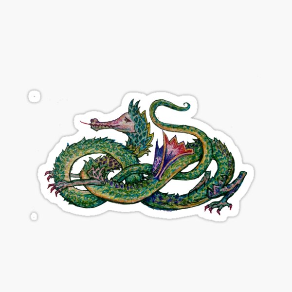 Tolkien Coiled Dragon Sticker