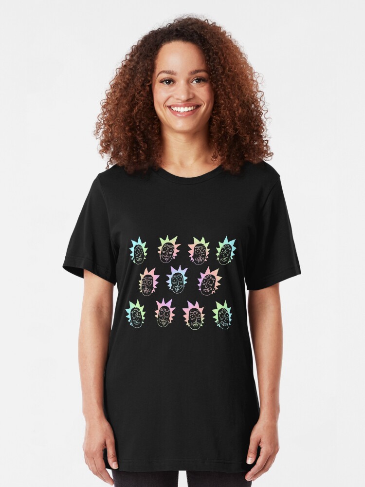 Alternate view of 50 shades of rick pattern colorful Slim Fit T-Shirt