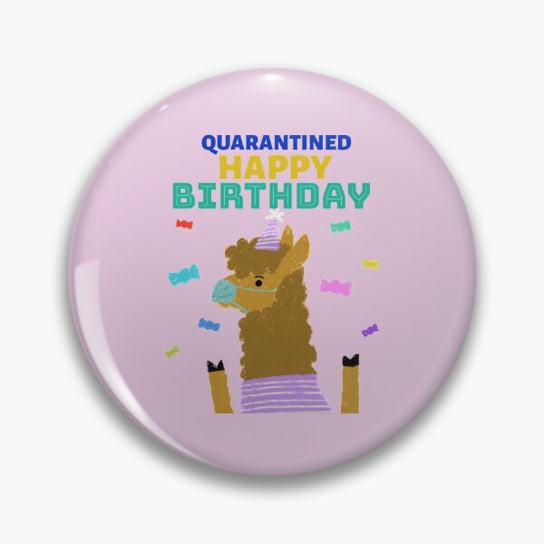 Item preview, Quarantined Happy Birthday-/ Llama with Mask and party Hat designed and sold by EvaWolf.