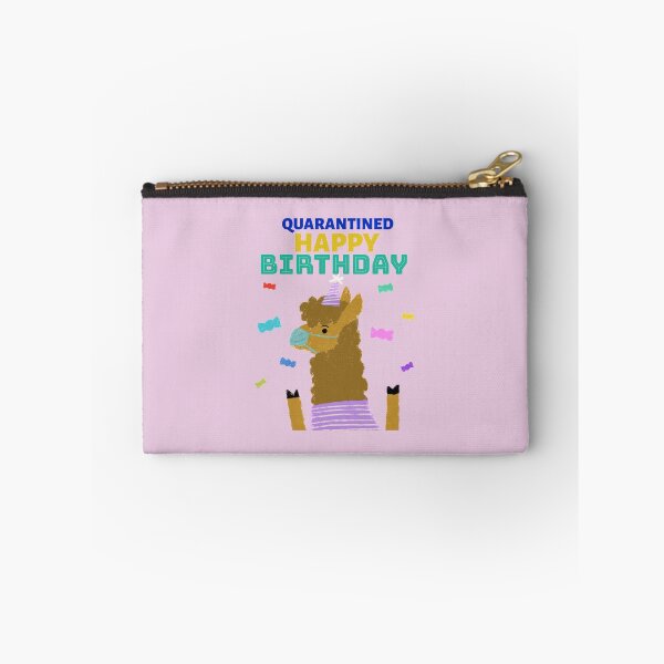 Item preview, Quarantined Happy Birthday-/ Llama with Mask and party Hat designed and sold by EvaWolf.