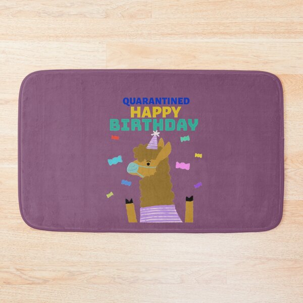 Item preview, Quarantined Happy Birthday-/ Llama with Mask and party Hat designed and sold by EvaWolf.
