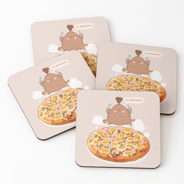 Aperçu de l'œuvre  une pizza joliment cuite au four garnie de crevettes fraîches créée et vendue par bobablacksweet.