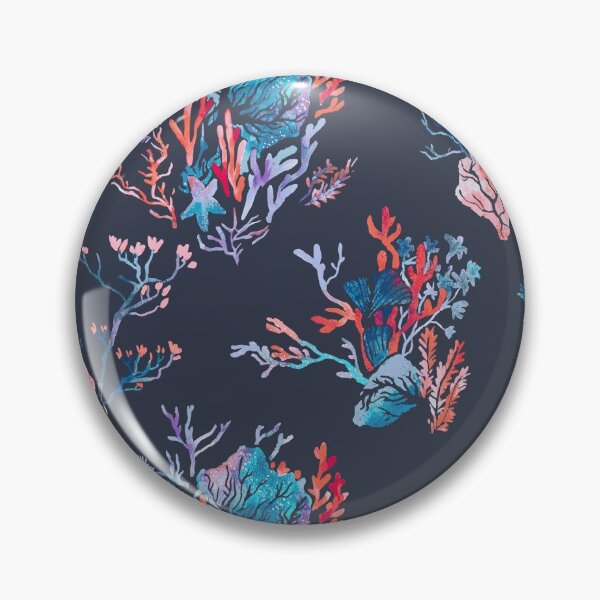 Item preview, Coral Print in Navy designed and sold by Katie Lutterschmidt.