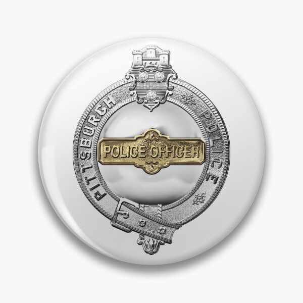 Item preview, Pittsburgh Bureau of Police - PBP Police Officer Badge over White Leather designed and sold by Serge Averbukh Art Studio.